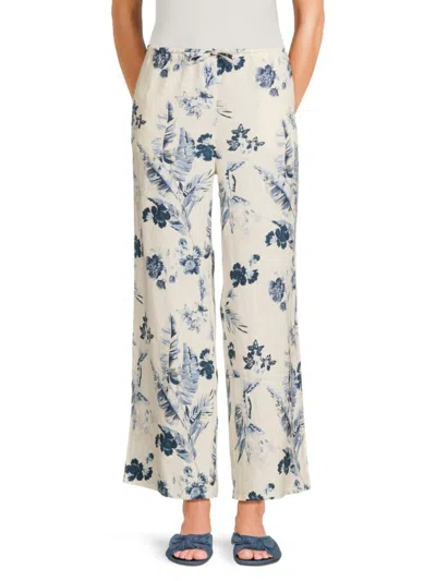 Saks Fifth Avenue Women's Floral 100% Linen Pants