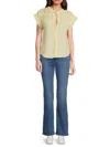 Saks Fifth Avenue Women's Floral 100% Linen Shirt In Limoncello