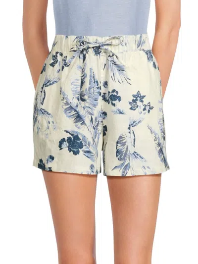 Saks Fifth Avenue Women's Floral 100% Linen Shorts