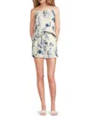 Saks Fifth Avenue Women's Floral 100% Linen Tank In Blue