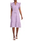 Saks Fifth Avenue Women's Flutter A Line Dress In Lilac