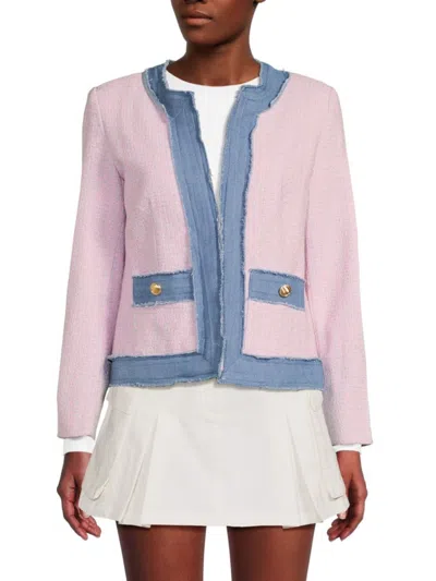 Saks Fifth Avenue Women's Fringe Tweed Jacket In Rose Pink