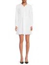 Saks Fifth Avenue Women's Gauze Belted Mini Shirtdress In White