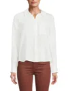 Saks Fifth Avenue Women's Gauze Long Sleeve Button Down Shirt In White