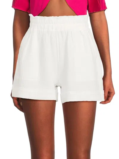 Saks Fifth Avenue Women's Gauze Paperbag Shorts In White