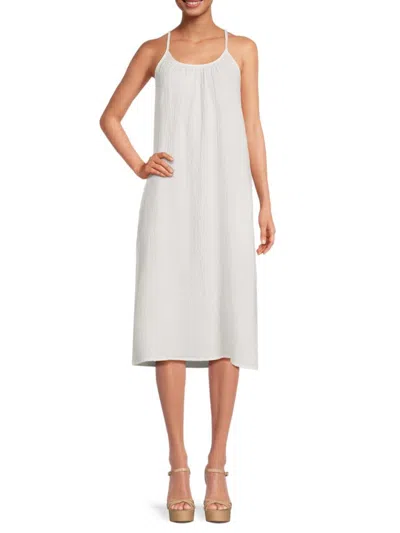 Saks Fifth Avenue Women's Gauze Shift Midi Dress In White