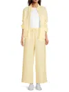Saks Fifth Avenue Women's Gingham Check 100% Linen Oversized Shirt In Yellow