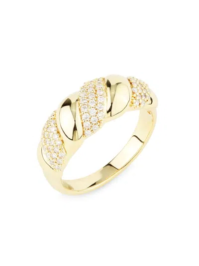 Saks Fifth Avenue Women's Goldplated Sterling Silver & 0.4 Tcw Lab-grown Diamond Ring