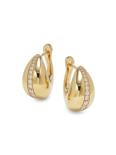 Saks Fifth Avenue Women's Goldplated Sterling Silver & 0.5 Tcw Diamond Huggie Earrings