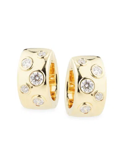 Saks Fifth Avenue Women's Goldplated Sterling Silver & 0.95-1.11 Tcw Lab-grown Diamond Hoop Earrings