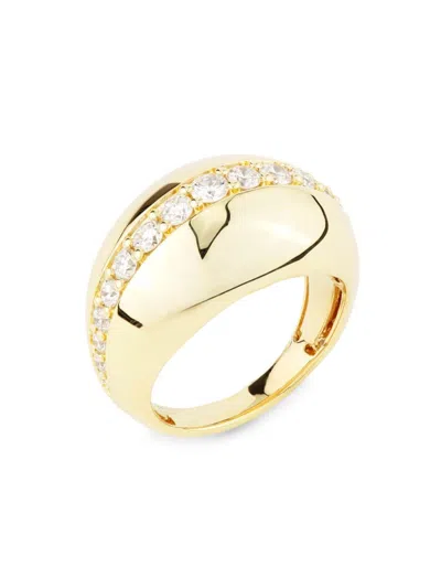 Saks Fifth Avenue Women's Goldplated Sterling Silver & 1 Tcw Lab-grown Diamond Ring
