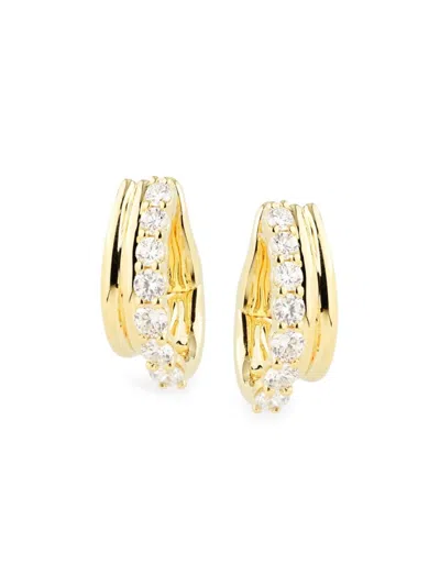 Saks Fifth Avenue Women's Goldplated Sterling Silver & 1.23-1.58 Tcw Lab-grown Diamond Drop Earrings