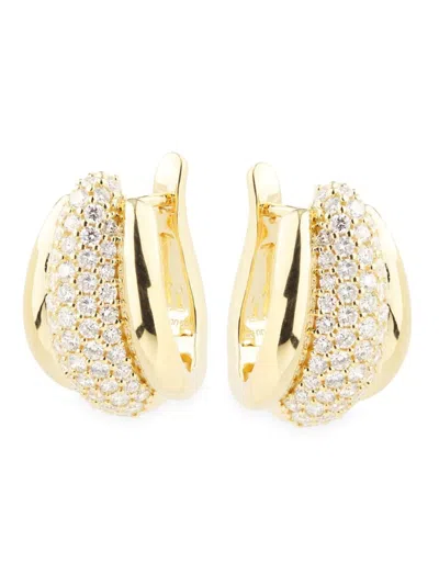 Saks Fifth Avenue Women's Goldplated Sterling Silver & 1.95-2.11 Tcw Lab-grown Diamond Huggie Earrings