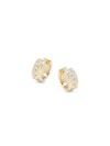 Saks Fifth Avenue Women's Goldtone Silver & 1 Tcw Lag-grown Diamond Huggie Earrings In Gold