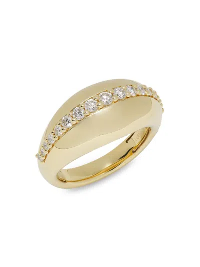 Saks Fifth Avenue Women's Goldtone Sterling Silver & 0.55 Tcw Lab-grown Diamond Ring