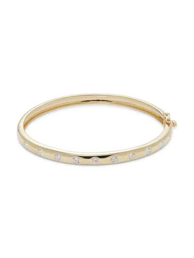 Saks Fifth Avenue Women's Goltone Silver & 1.5 Tcw Lab-grown Diamond Bangle Bracelet In Gold