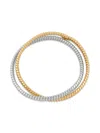 Saks Fifth Avenue Women's Gos 18k Goldplated Sterling Silver & Silver Double Row Bracelet In Silver