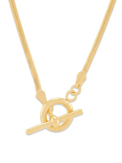 Saks Fifth Avenue Women's Gos 18k Goldplated Sterling Silver Herringbone Chain Necklace