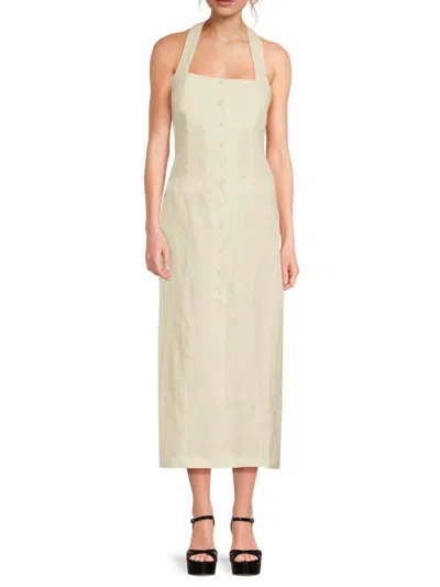 Saks Fifth Avenue Women's Halter 100% Linen Midi-dress