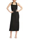 Saks Fifth Avenue Women's Halter 100% Linen Midi-dress In Black