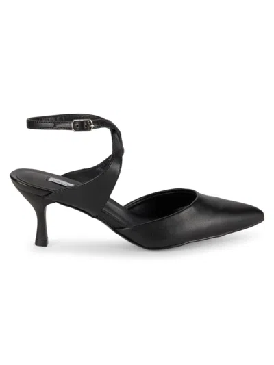 Saks Fifth Avenue Women's Helene Pewter Crisscross Pumps In Black