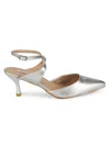 Saks Fifth Avenue Women's Helene Pewter Crisscross Pumps In Pewter Metallic