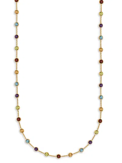 Saks Fifth Avenue Women's Herco 14k Yellow Gold & Multi Stone Station Necklace
