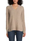 Saks Fifth Avenue Women's High-low Hem 100% Cashmere Sweater In Brown