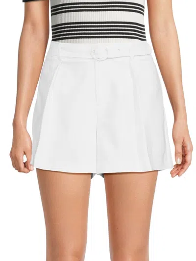 Saks Fifth Avenue Women's High Rise Belted Shorts In White