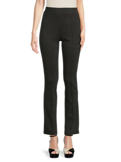 Saks Fifth Avenue Women's High Rise Glensplaid Bootcut Pants In Black Grey