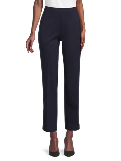 Saks Fifth Avenue Women's High Rise Straight Pants In Navy