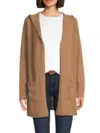 Saks Fifth Avenue Women's Hooded 100% Cashmere Cardigan In Brown