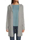 Saks Fifth Avenue Women's Hooded 100% Cashmere Cardigan In Gray