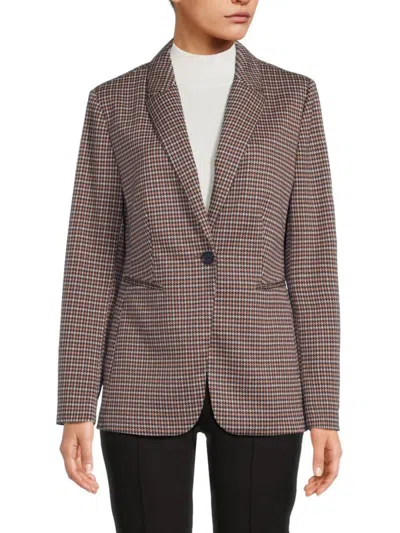 Saks Fifth Avenue Women's Houndstooth Blazer In Navy Multi