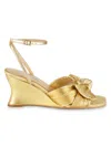 Saks Fifth Avenue Women's Jules 76mm Pleated Leather Sandals In Gold Ruched
