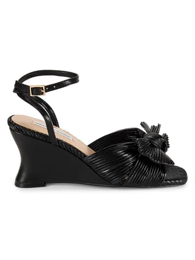 Saks Fifth Avenue Women's Jules Bow Wedge Sandals In Black