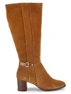 Saks Fifth Avenue Women's Karla 58mm Stacked Heel Suede Knee Boots In Tan Suede