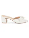 Saks Fifth Avenue Women's Kate Bow Block Heel Sandals In White