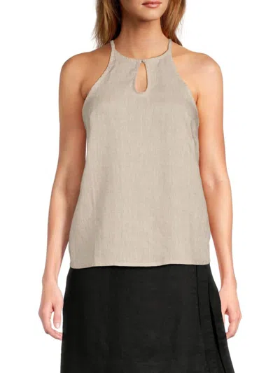 Saks Fifth Avenue Women's Khol 100% Linen Top In Sand