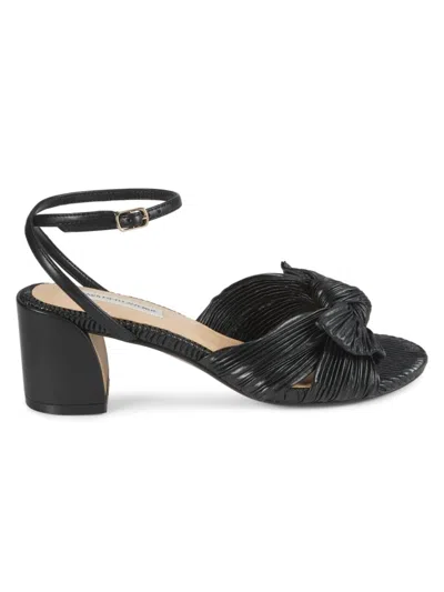 Saks Fifth Avenue Women's Kindra 64mm Block-heel Bow Sandals In Black Ruched