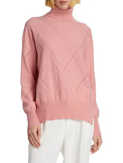 Saks Fifth Avenue Women's Knit Cotton Turtleneck Sweater In Blush