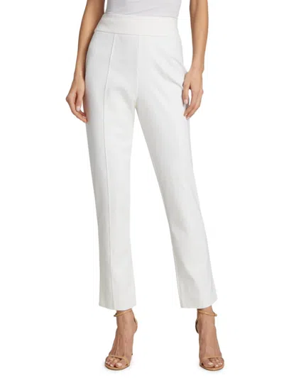 Saks Fifth Avenue Women's Knit Straight Leg Crop Pants In White
