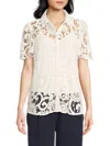 Saks Fifth Avenue Women's Lace Shirt In Brown