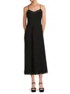 Saks Fifth Avenue Women's Lace Trim Sleeveless Midi Dress In Black