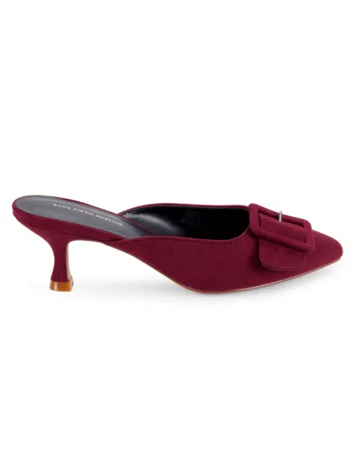 Saks Fifth Avenue Women's Lauren 63mm Kitten Heel Mules In Burgundy