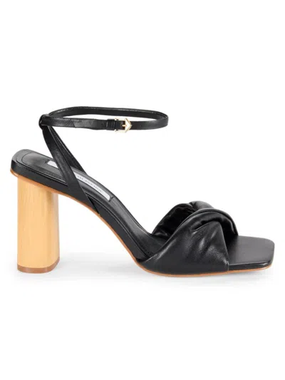 Saks Fifth Avenue Women's Leather Block Heel Sandals In Black
