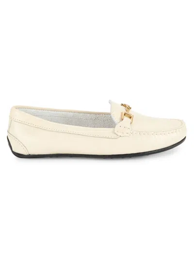 Saks Fifth Avenue Women's Leather Driving Bit Loafers In Bone