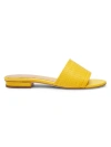 Saks Fifth Avenue Women's Leather Flat Sandals In Bright Yellow