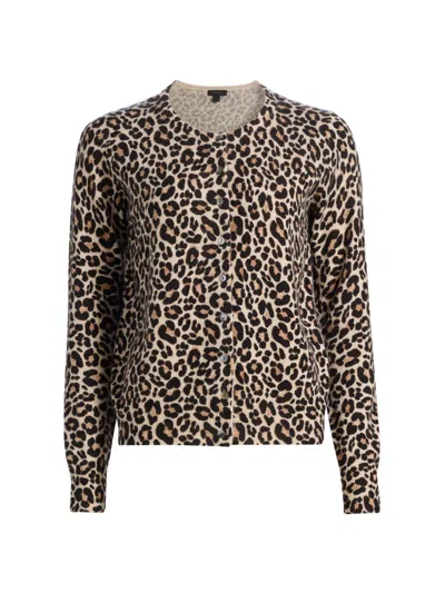 Saks Fifth Avenue Women's Leopard-print Cashmere Cardigan In Animal Print