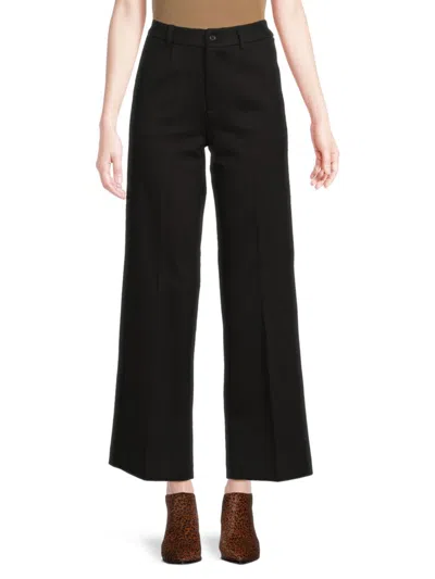 Saks Fifth Avenue Women's Lexie Side Pocket Wide Leg Pants In Black